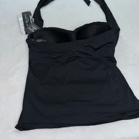 La Blanca Island Goddess Convertible Bandini Tankini Top & Shirred Banded Bottom - Picture 13 of 16